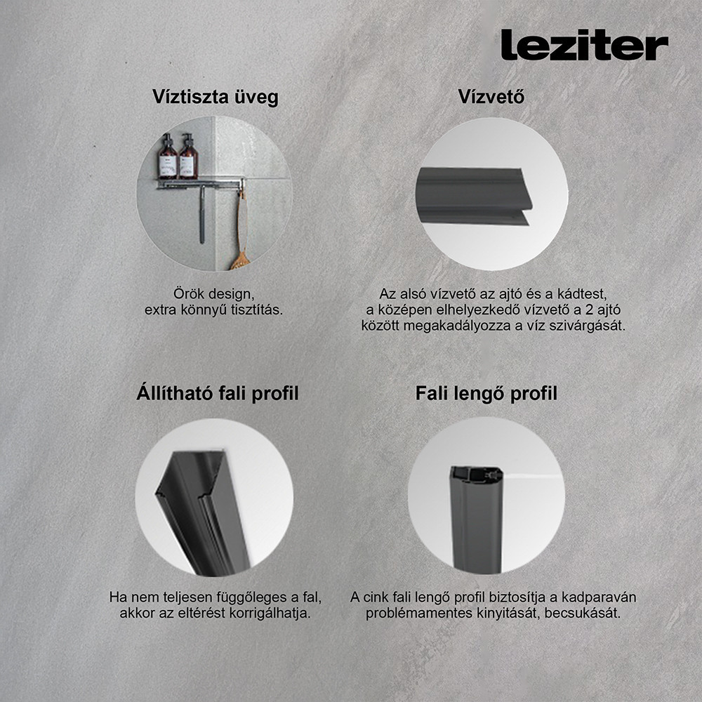 Leziter Paravan de cadă Eva 70x140 cm negru Mobalis Homvera