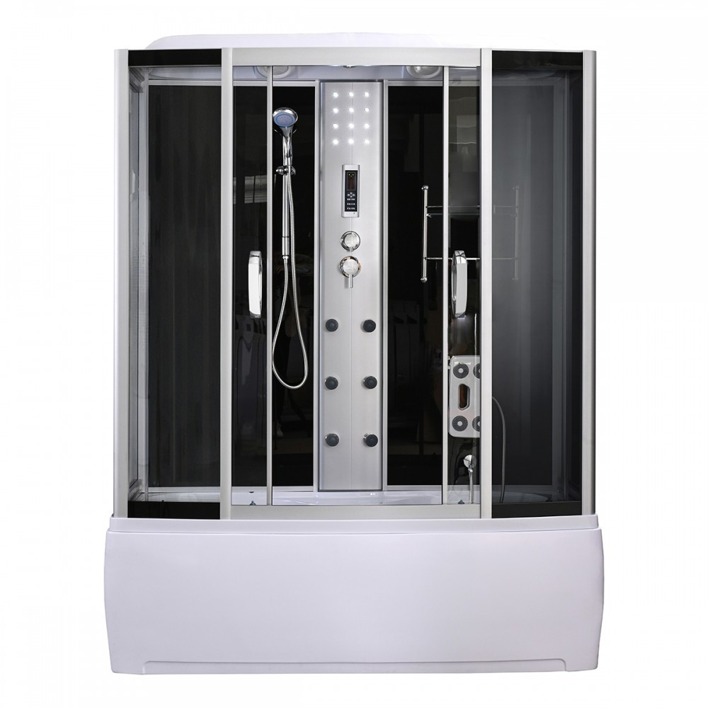 Leziter Cadă cu hidromasaj Emilia 85x170 cm cu electronică Neagră Mobalis Homvera