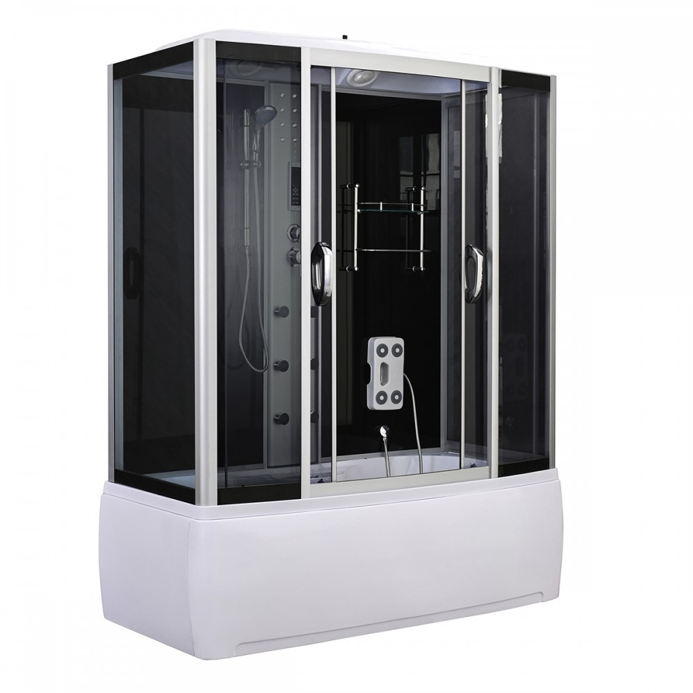 Leziter Cadă cu hidromasaj Emilia 85x170 cm cu electronică Neagră Mobalis Homvera