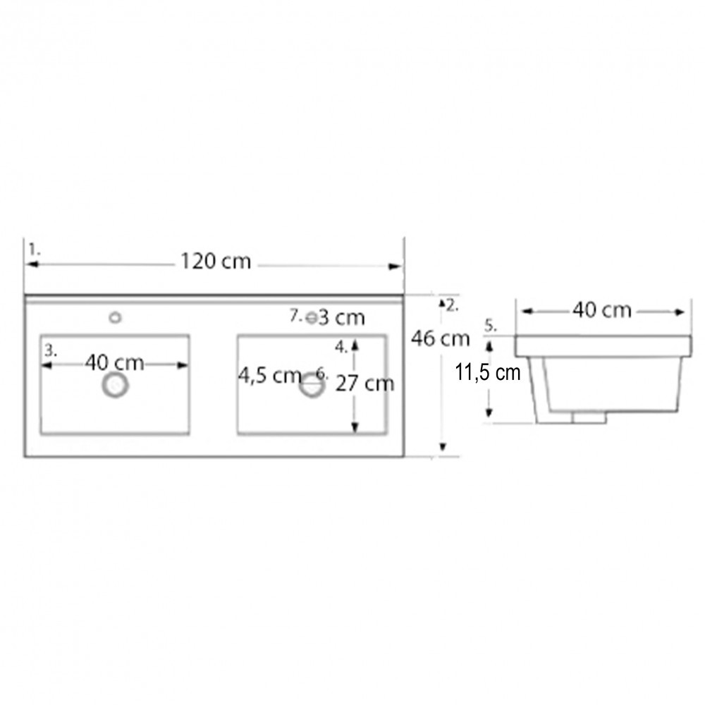 Leziter Dulap de bază Porto 120 cu lavoar Mobalis Homvera