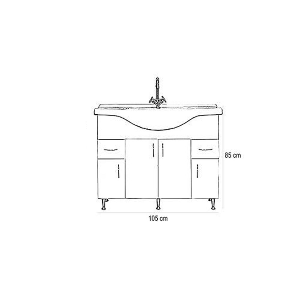 Leziter Dulap inferior Bianca Plus 105 cu lavoar Mobalis Homvera