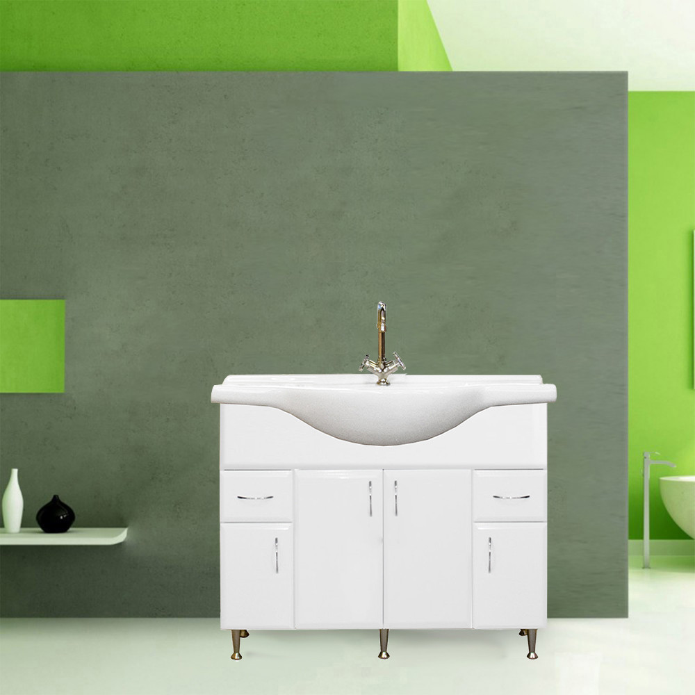 Leziter Dulap inferior Bianca Plus 105 cu lavoar Mobalis Homvera