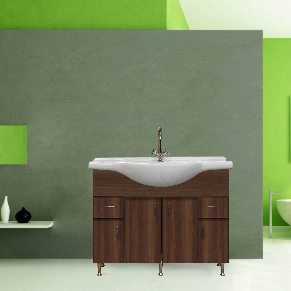 Leziter Dulap inferior Bianca Plus 105 cu lavoar Mobalis Homvera