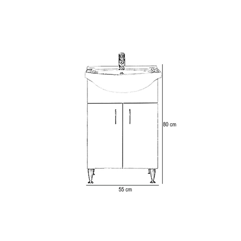Leziter Dulap inferior Bianca Plus 55 cu lavoar Mobalis Homvera