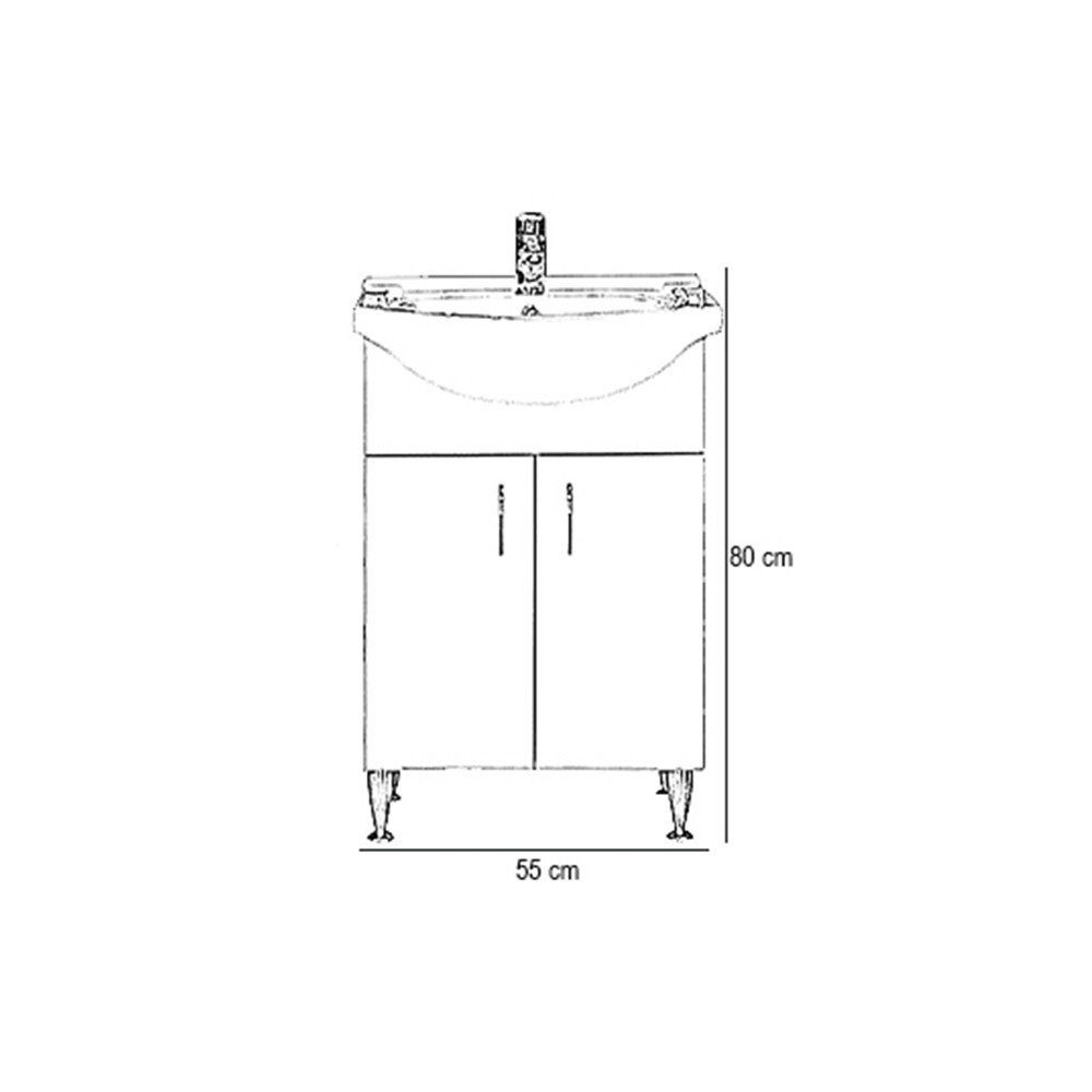 Leziter Dulap inferior Bianca Plus 55 cu lavoar Mobalis Homvera