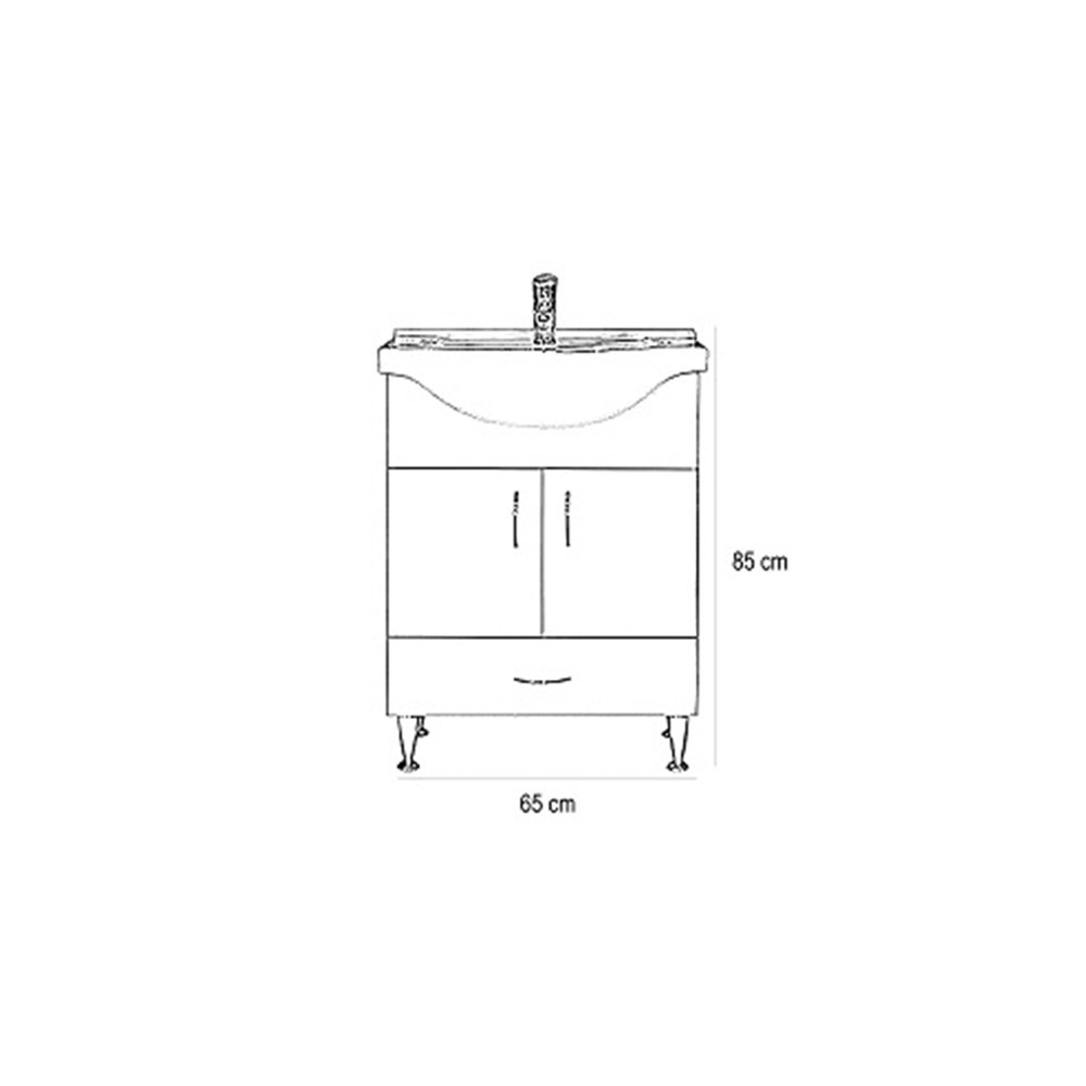 Leziter Dulap inferior Bianca Plus 65 cu lavoar Mobalis Homvera