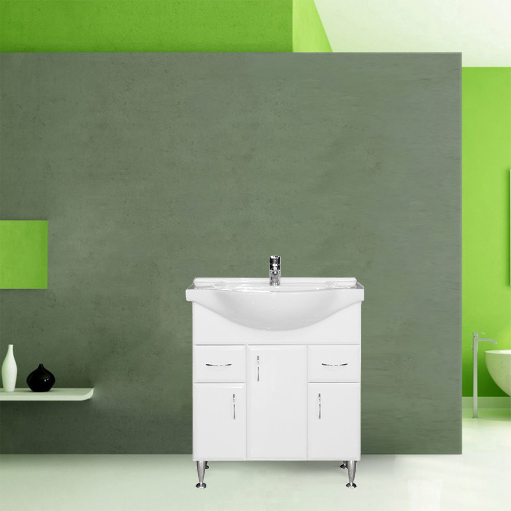 Leziter Dulap inferior Bianca Plus 75 cu lavoar Mobalis Homvera