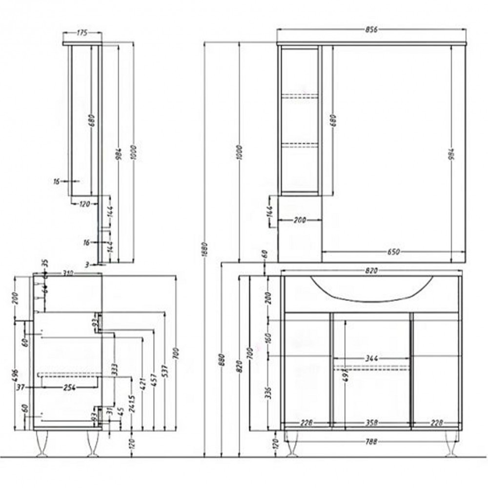 Leziter Dulap inferior Bianca Plus 85 cu lavoar Mobalis Homvera