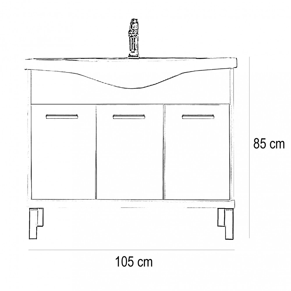 Leziter Dulap inferior Nerva 105 cu lavoar Mobalis Homvera