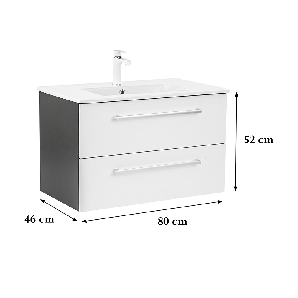 Leziter Dulap inferior Vario Clam 80 cu lavoar Mobalis Homvera