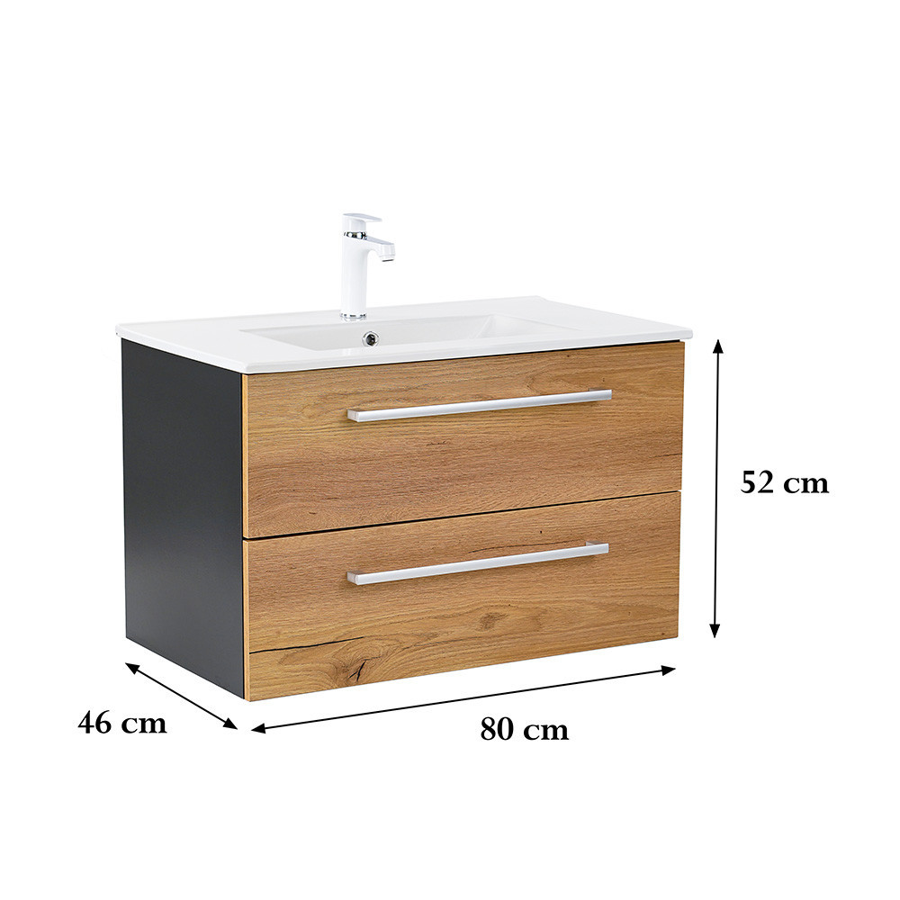 Leziter Dulap inferior Vario Clam 80 cu lavoar Mobalis Homvera