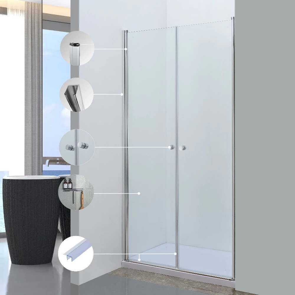 Leziter Ușă de duș cu două aripi Saloon 80x195 cm Mobalis Homvera