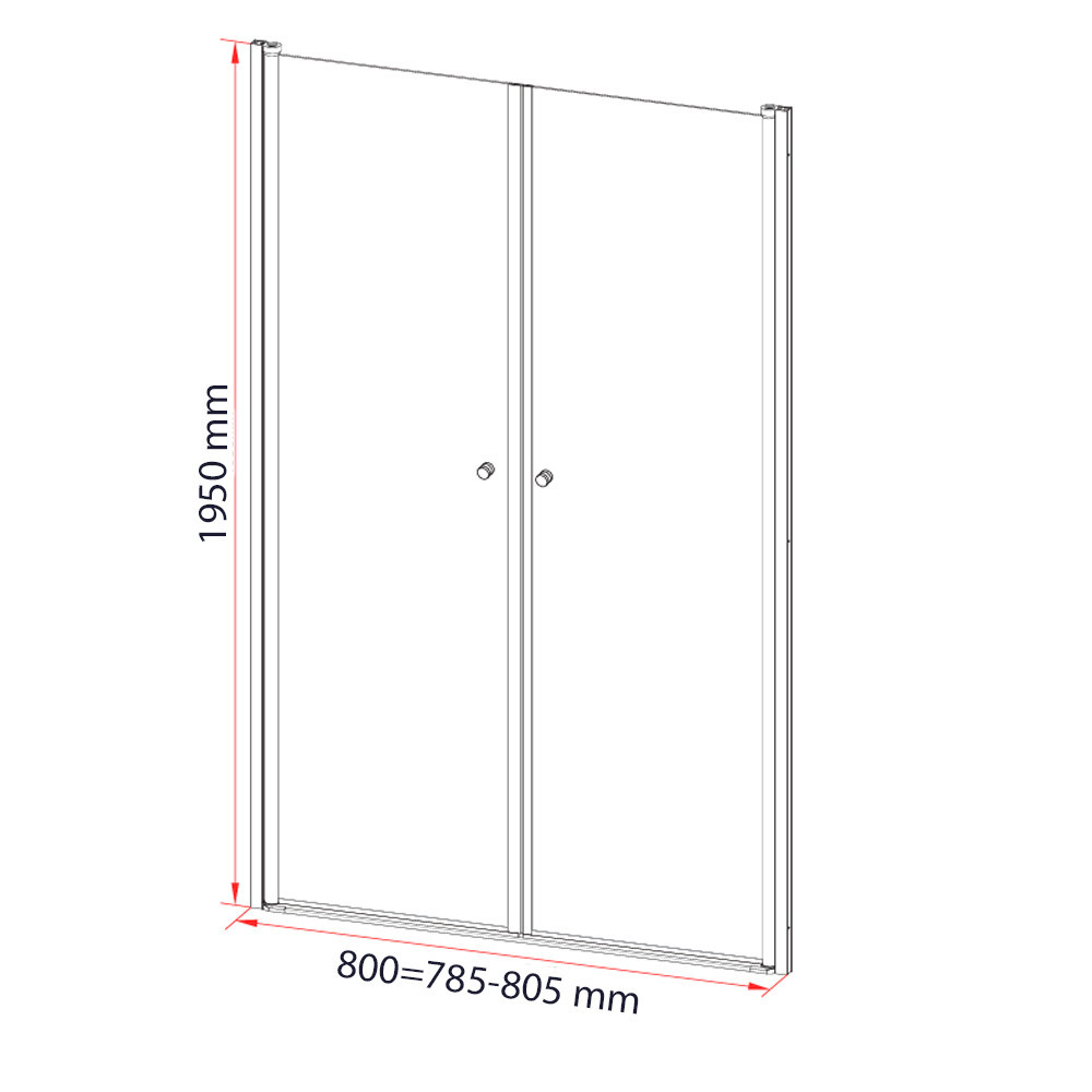 Leziter Ușă de duș cu două aripi Saloon 80x195 cm Mobalis Homvera