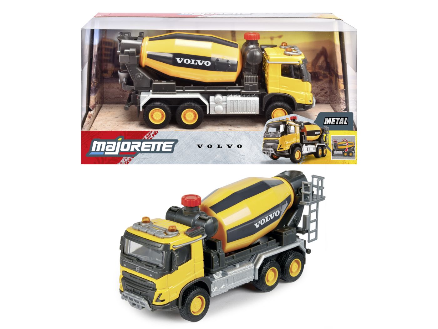 MAJORETTE VOLVO BETONIERA METALICA SCARA 1 LA 45 SuperHeroes ToysZone