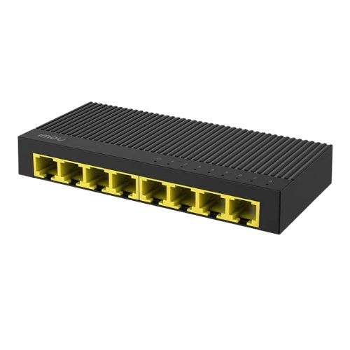 Switch Imou SG108C, 8 porturi Gigabit RJ45, 10/100/1000 Mbps, Plug and Play, 16 Gbps, montaj perete/birou, alimentator inclus SafetyGuard Surveillance
