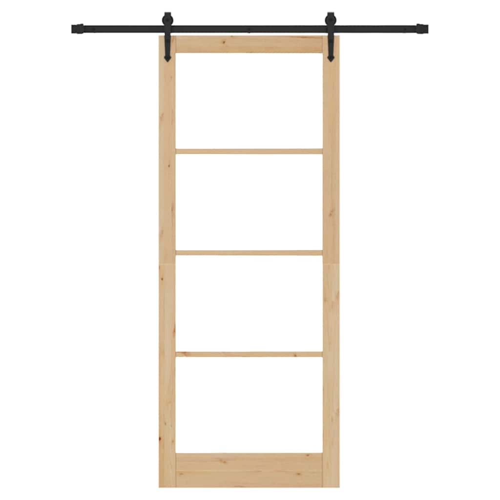 Ușă glisantă Manual Maro 83 x 232 cm Lemn și metal GartenMobel Dekor