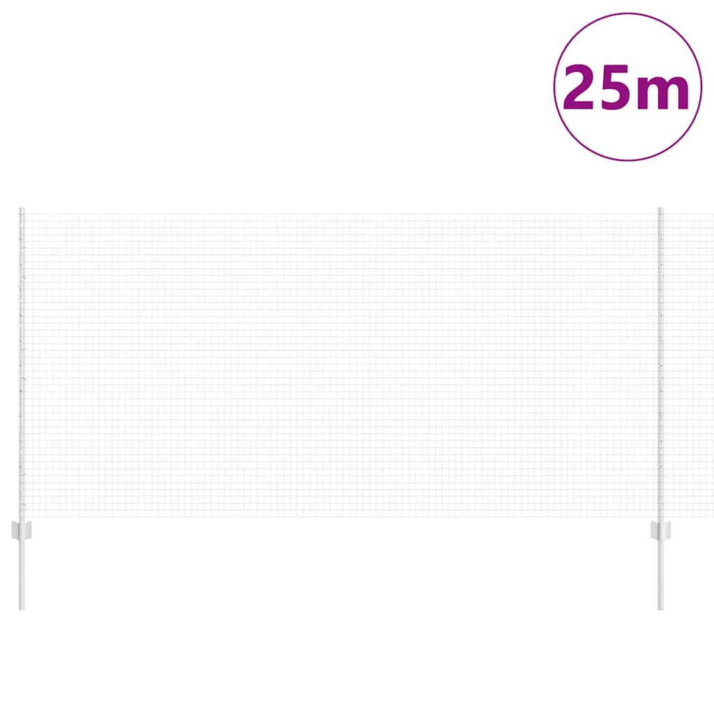 Îngrădire cu stâlpi Argintiu 1.2 x 25 m Oțel GartenMobel Dekor