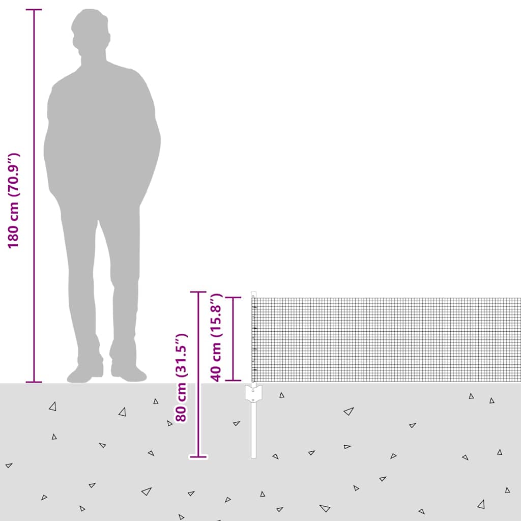 Îngrădire cu stâlpi Argintiu 0.4 x 100 m Oțel GartenMobel Dekor