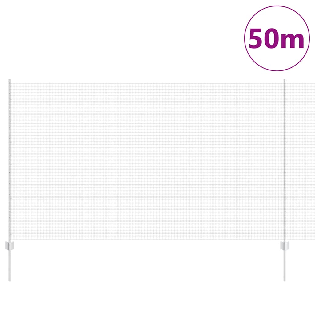 Îngrădire cu stâlpi Argintiu 1.4 x 50 m Oțel GartenMobel Dekor