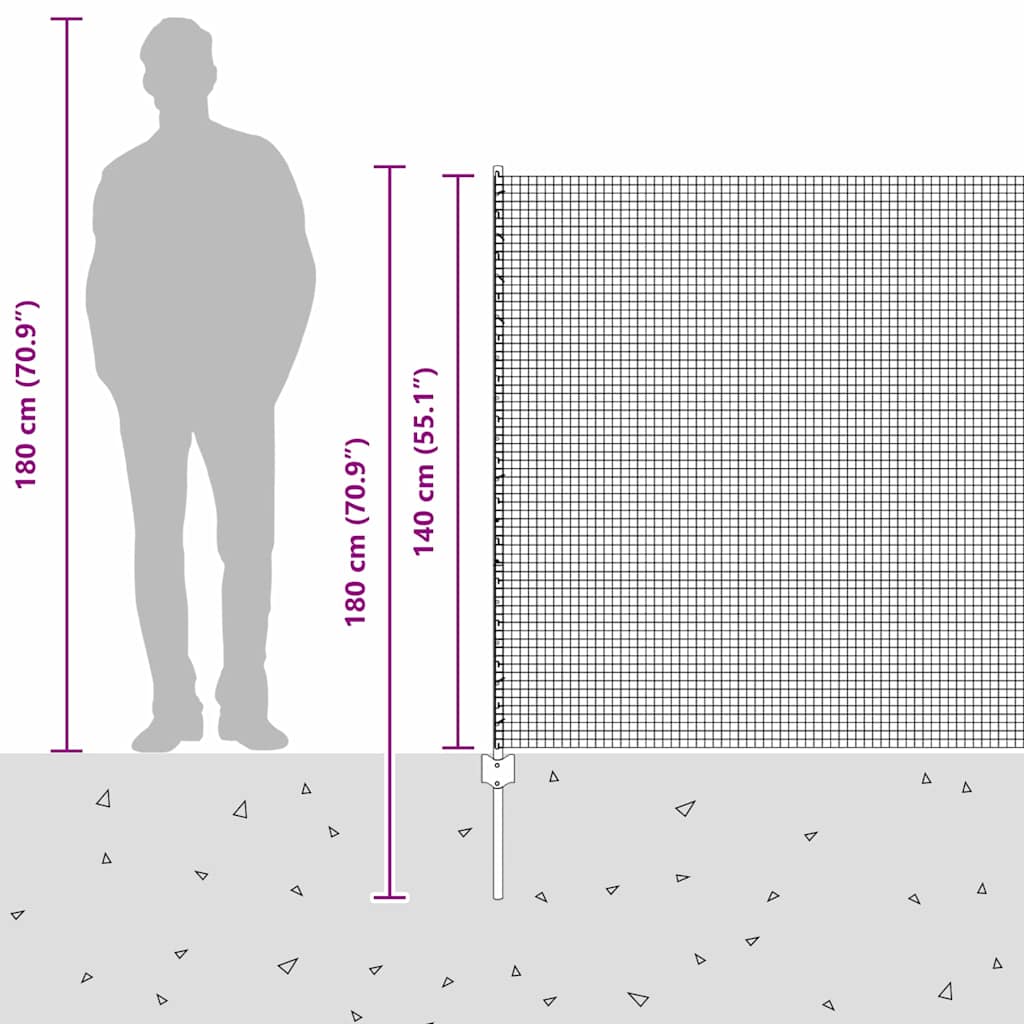 Îngrădire cu stâlpi Argintiu 1.4 x 50 m Oțel GartenMobel Dekor