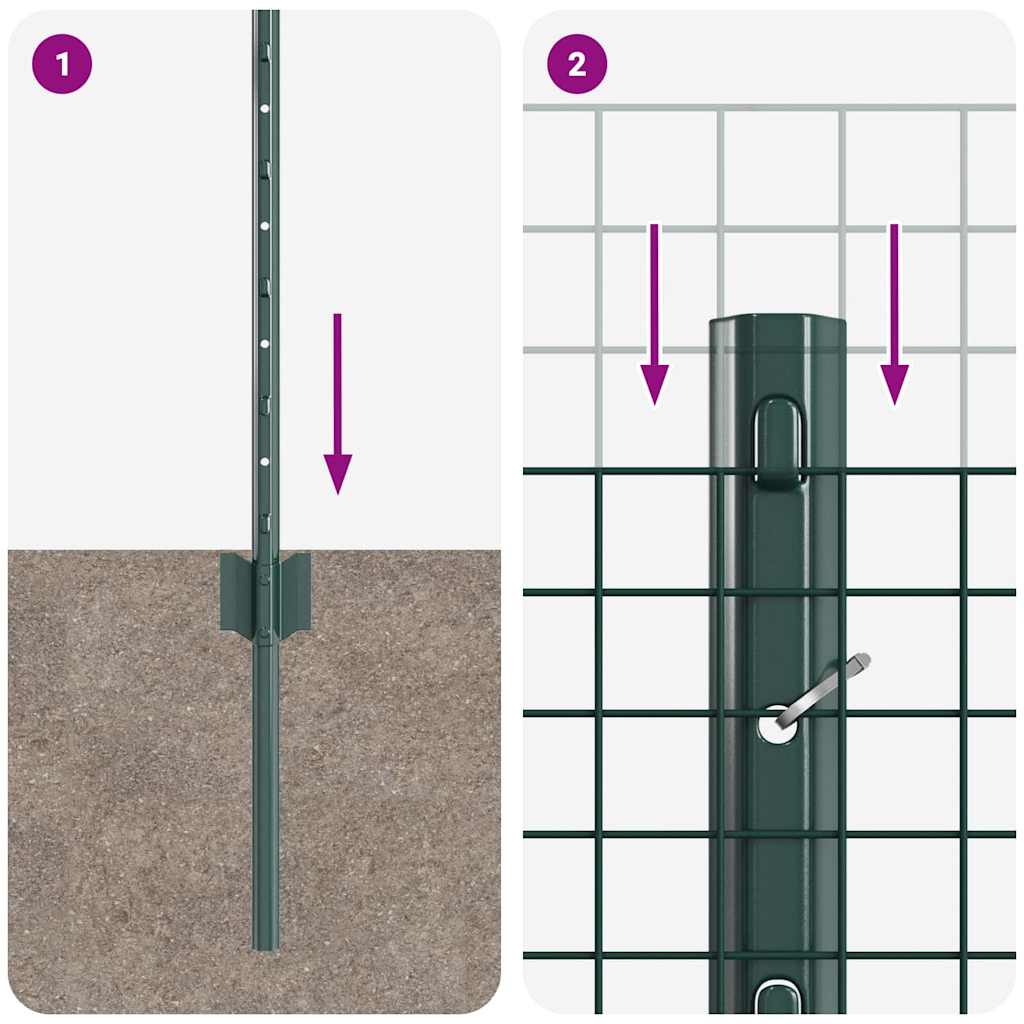 Îngrădire cu stâlpi Verde 0.6 x 10 m Oțel GartenMobel Dekor