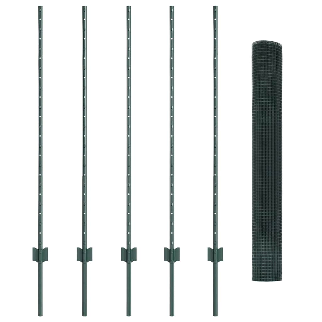 Îngrădire cu stâlpi Verde 1.2 x 10 m Oțel GartenMobel Dekor