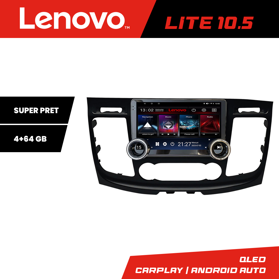 Navigatie Ford Transit 2019- varianta cu radio cd simplu Lenovo 8 core 4+64 10.5 inch Incell 1K android Wifi 5Ghz gps internet Kit-transit-2019-a CarStore Technology