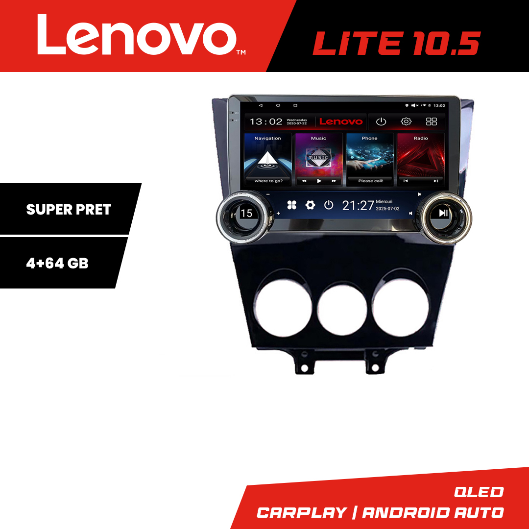 Navigatie Mazda RX8 2003-2008 Lenovo 8 core 4+64 10.5 inch Incell 1K android Wifi 5Ghz gps internet CarStore Technology