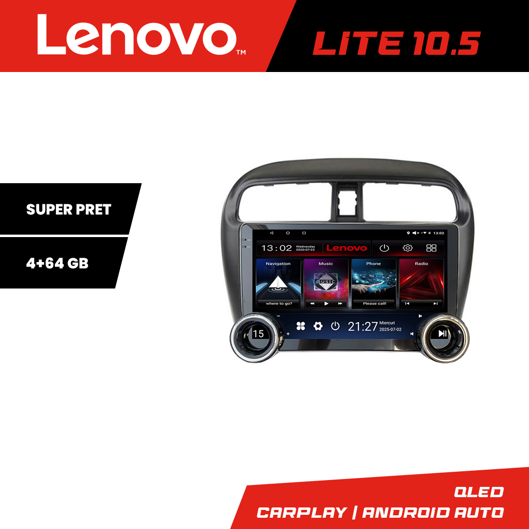 Navigatie Mitsubishi Spacestar Kit-spacestar Lenovo 8 core 4+64 10.5 inch Incell 1K android Wifi 5Ghz gps internet CarStore Technology