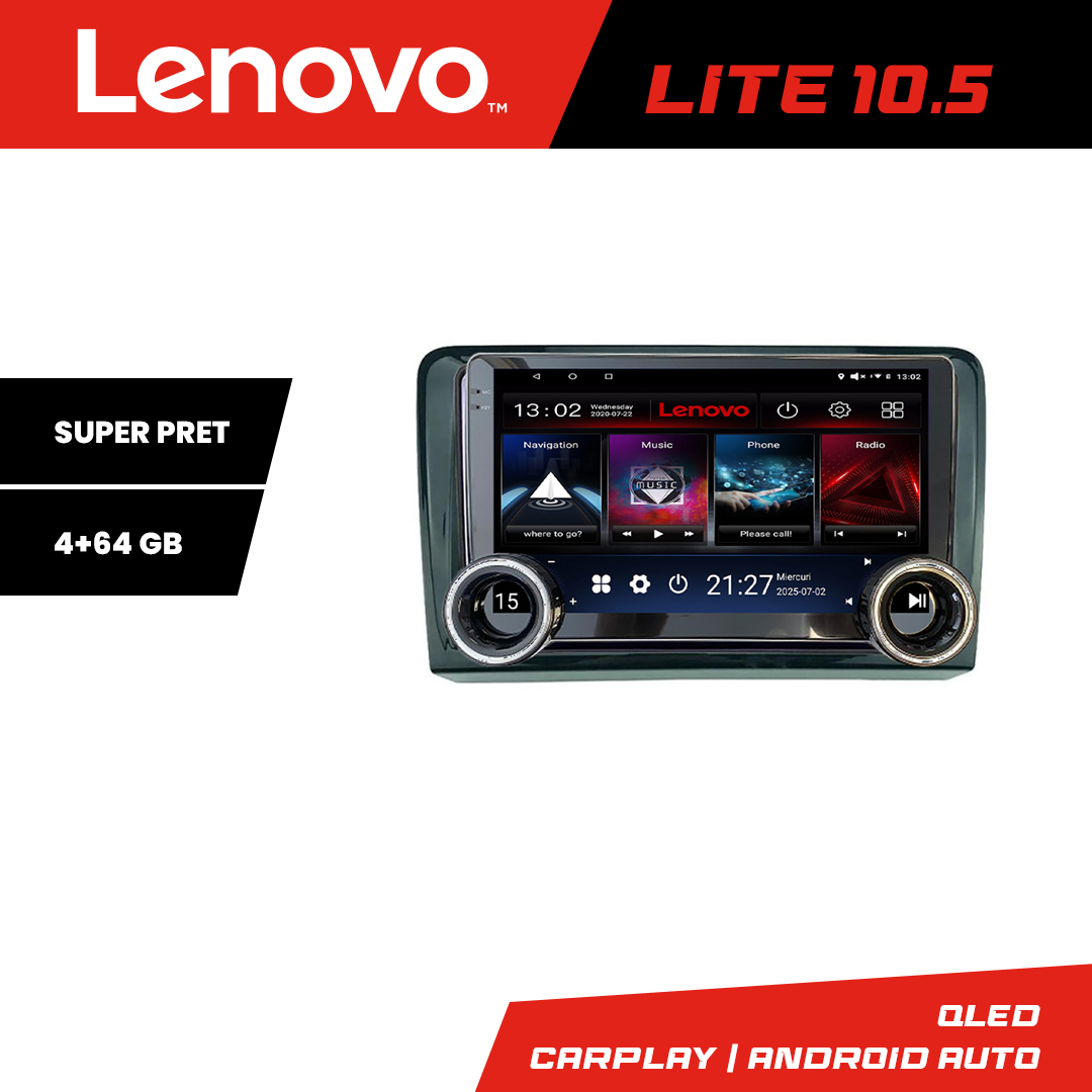 Navigatie VW PQB Kit-vw Lenovo 8 core 4+64 10.5 inch Incell 1K android Wifi 5Ghz gps internet CarStore Technology