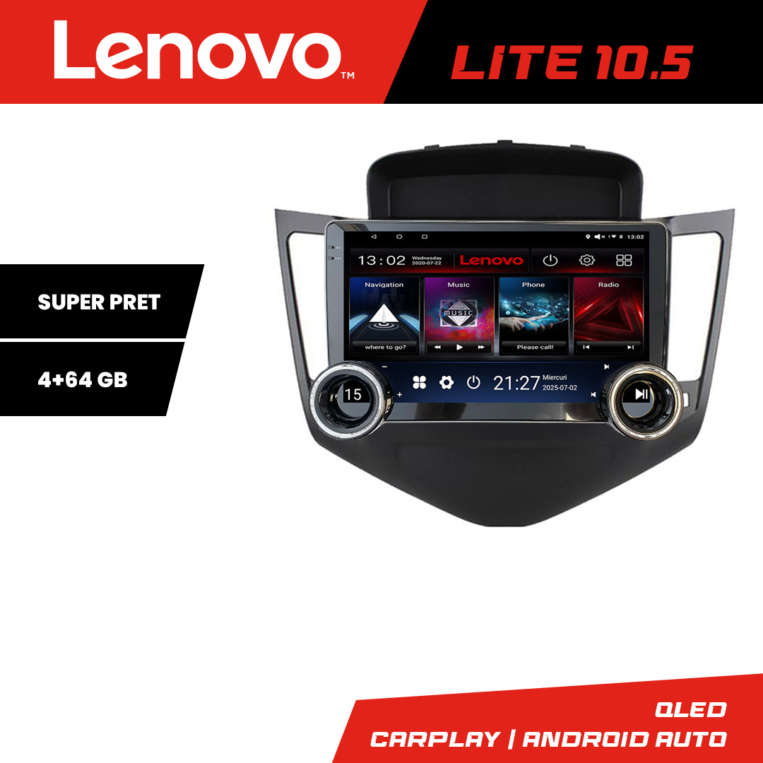 Navigatie Chevrolet Cruze 2009- Kit-045 Lenovo 8 core 4+64 10.5 inch Incell 1K android Wifi 5Ghz gps internet CarStore Technology