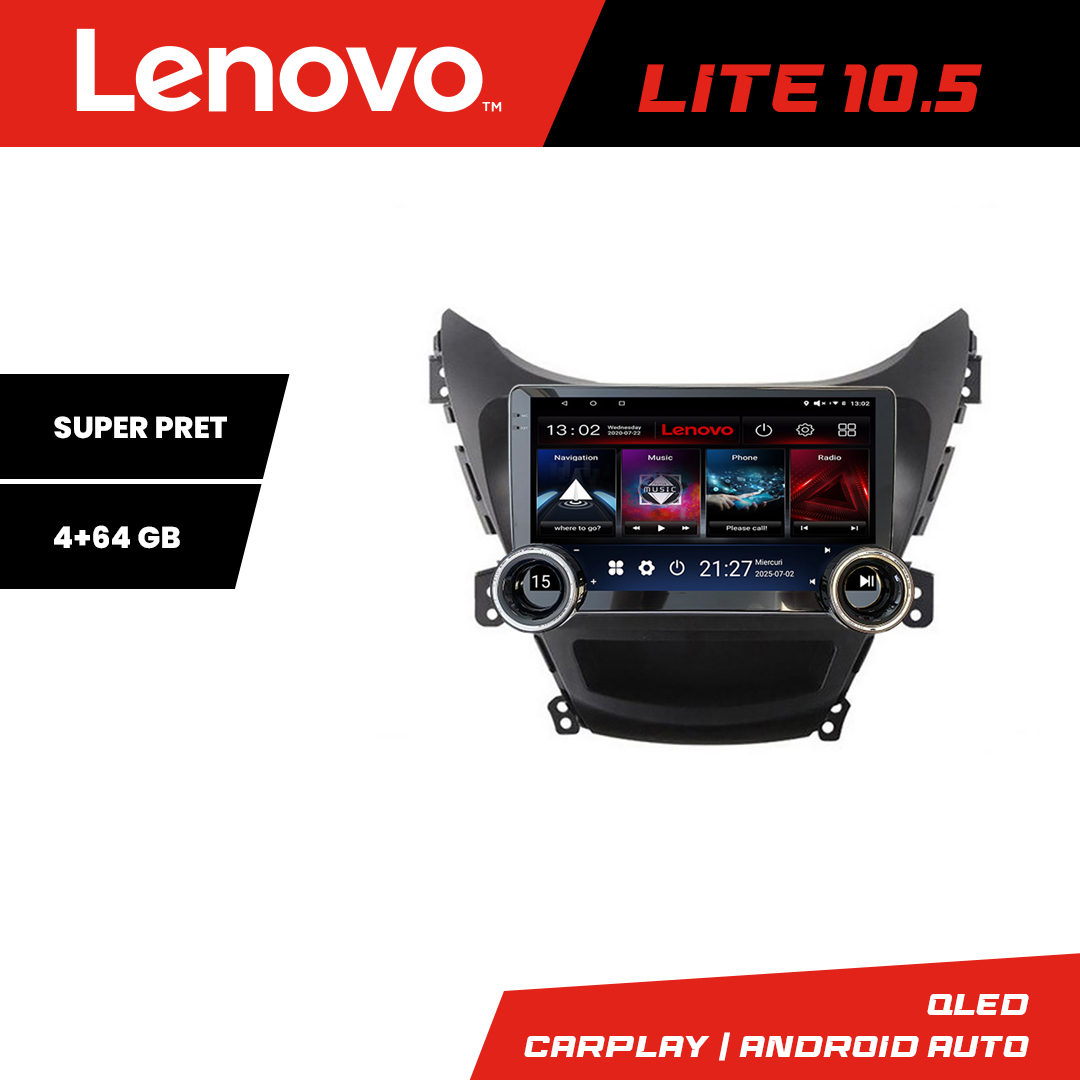 Navigatie Hyundai Elantra 2011-2013 Kit-092 Lenovo 8 core 4+64 10.5 inch Incell 1K android Wifi 5Ghz gps internet Q CarStore Technology