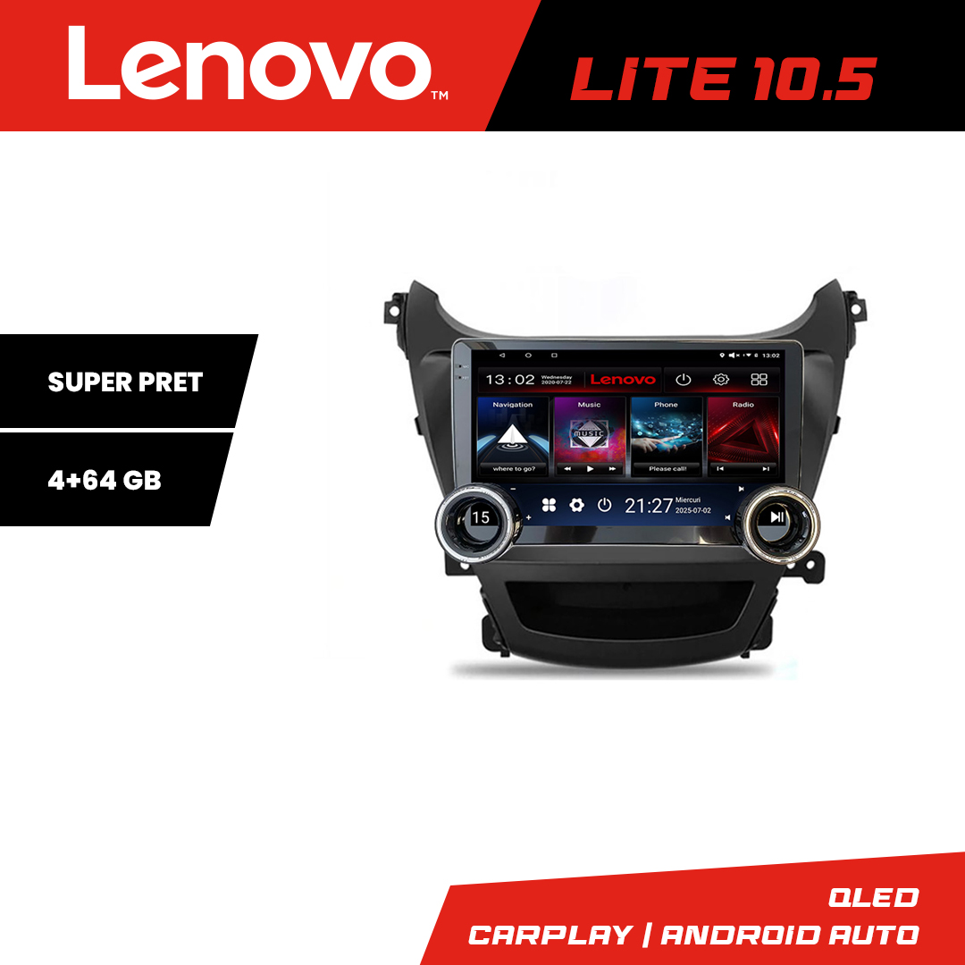 Navigatie Hyundai Elantra 2013-2015 Kit-359 Lenovo 8 core 4+64 10.5 inch Incell 1K android Wifi 5Ghz gps internet Q CarStore Technology