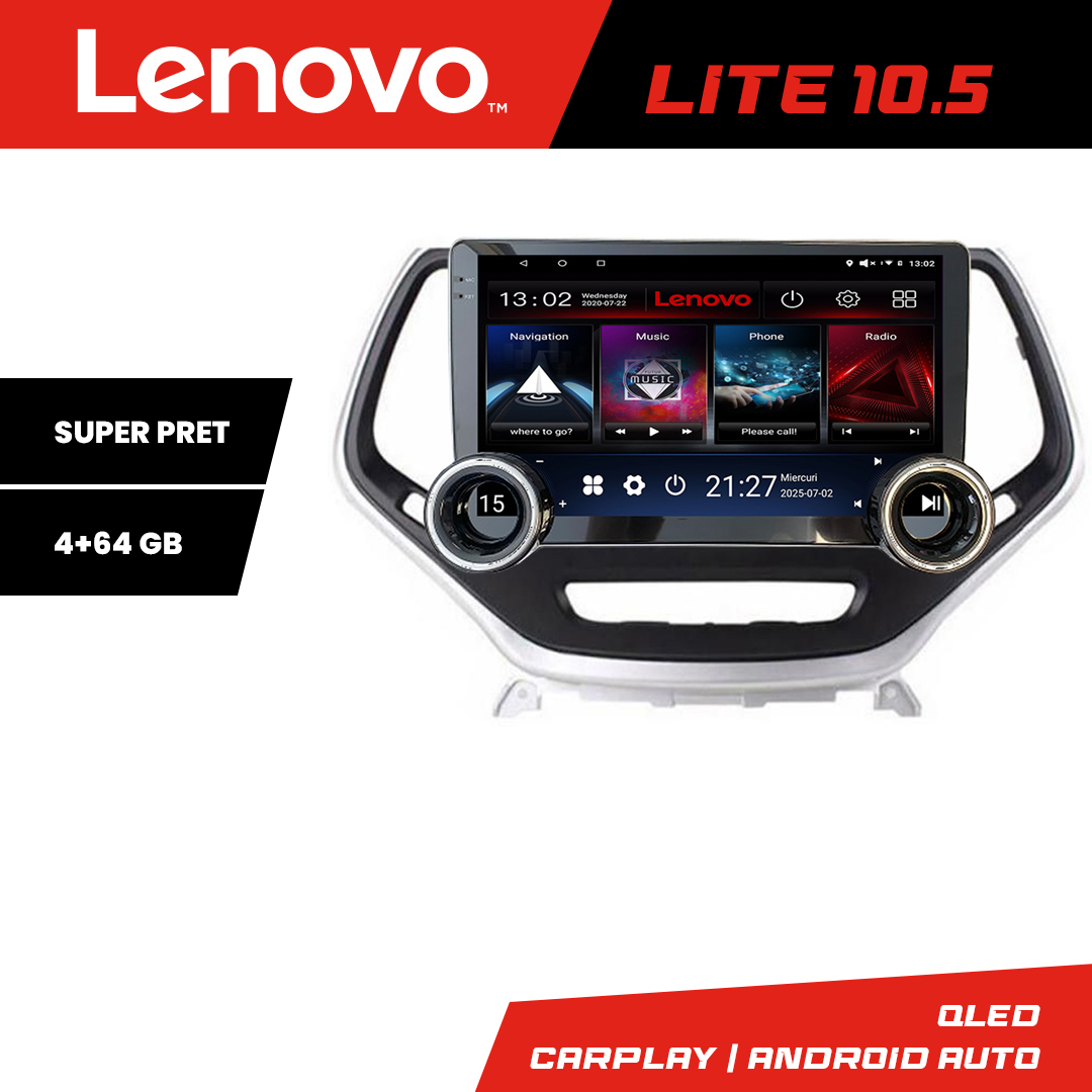 Navigatie Jeep Cherokee 2014-2019 Manual Kit-248 Lenovo 8 core 4+64 10.5 inch Incell 1K android Wifi 5Ghz gps internet 32 CarStore Technology