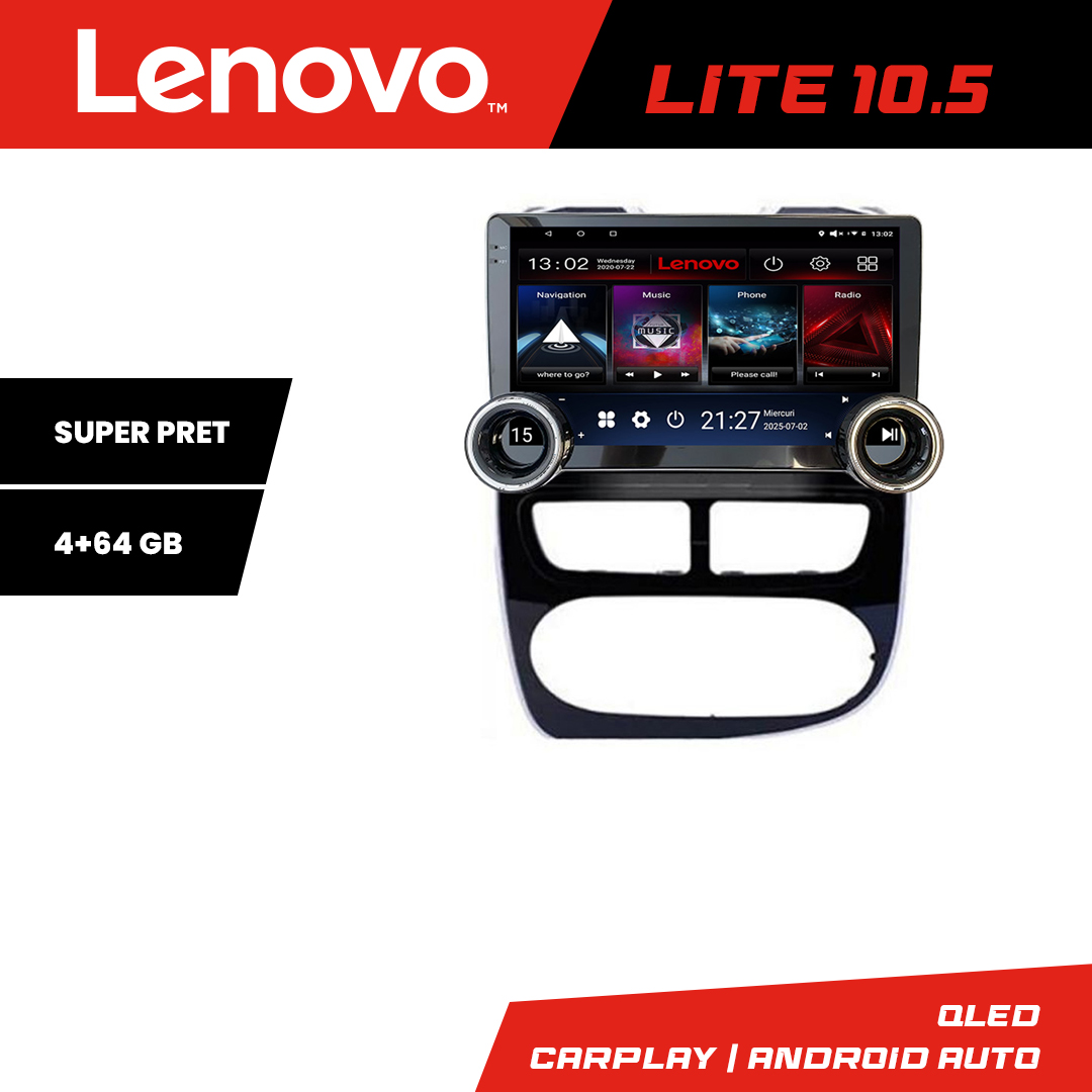 Navigatie Renault Clio 4 V1 Kit-467 Lenovo 8 core 4+64 10.5 inch Incell 1K android Wifi 5Ghz gps internet CarStore Technology