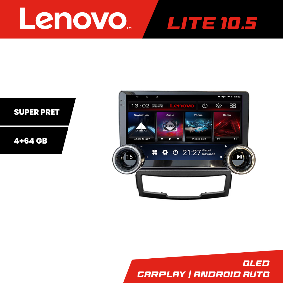 Navigatie Ssangyong Korando 2011- 2013 Kit-159 Lenovo 8 core 4+64 10.5 inch Incell 1K android Wifi 5Ghz gps internet CarStore Technology