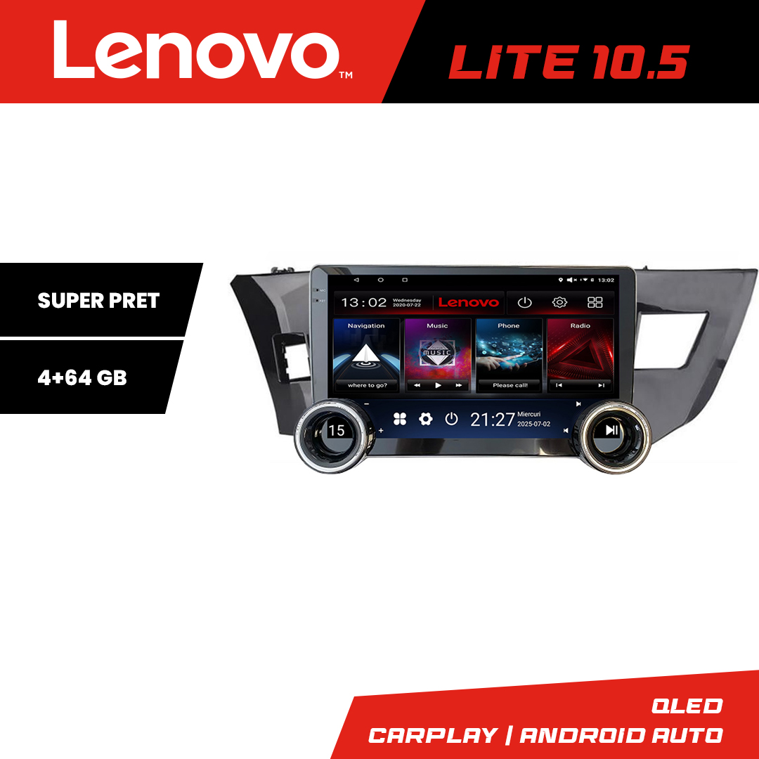 Navigatie Toyota Corolla 2013-2017 Kit-470 Lenovo 8 core 4+64 10.5 inch Incell 1K android Wifi 5Ghz gps internet CarStore Technology