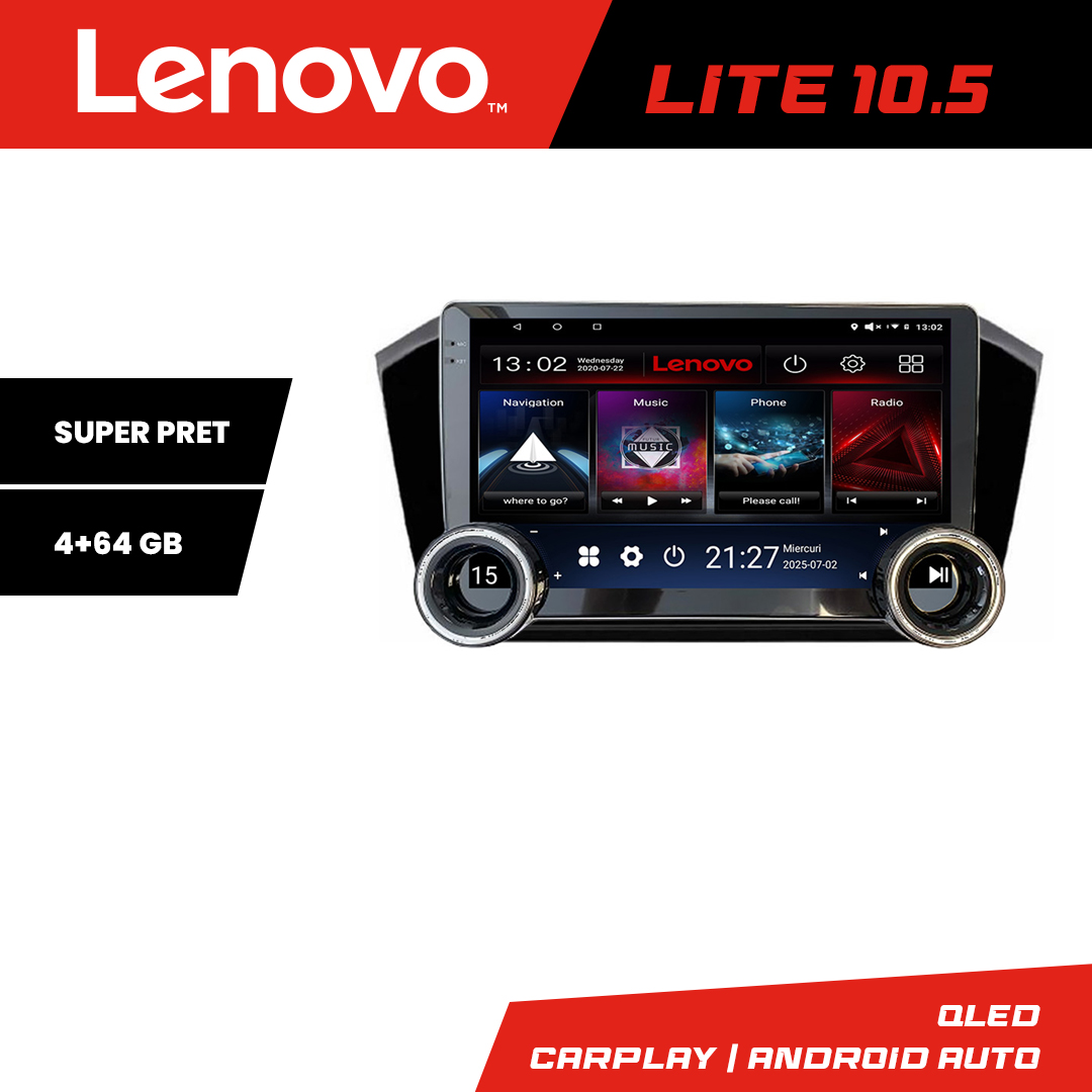 Navigatie VW PASSAT 2015- Kit-518 Lenovo 8 core 4+64 10.5 inch Incell 1K android Wifi 5Ghz gps internet CarStore Technology