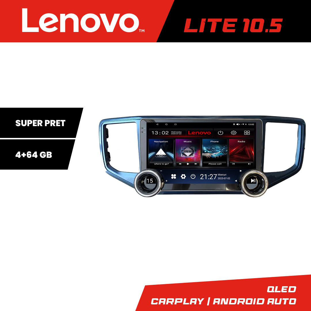 Navigatie dedicata Edonav VW Amarok Lenovo 8 core 4+64 10.5 inch Incell 1K android Wifi 5Ghz gps internet KIT-amarok CarStore Technology