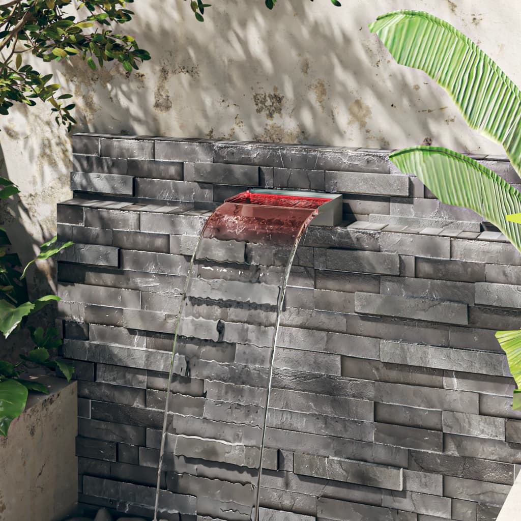 Deversor de cascadă cu LED-uri RGB, 30 cm, oțel inoxidabil GartenMobel Dekor