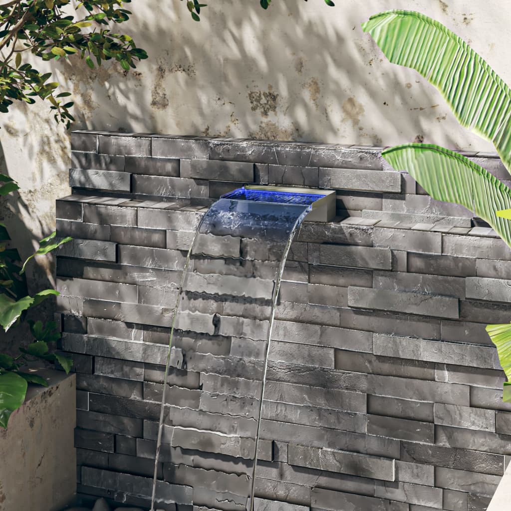 Deversor de cascadă cu LED-uri RGB, 30 cm, oțel inoxidabil GartenMobel Dekor