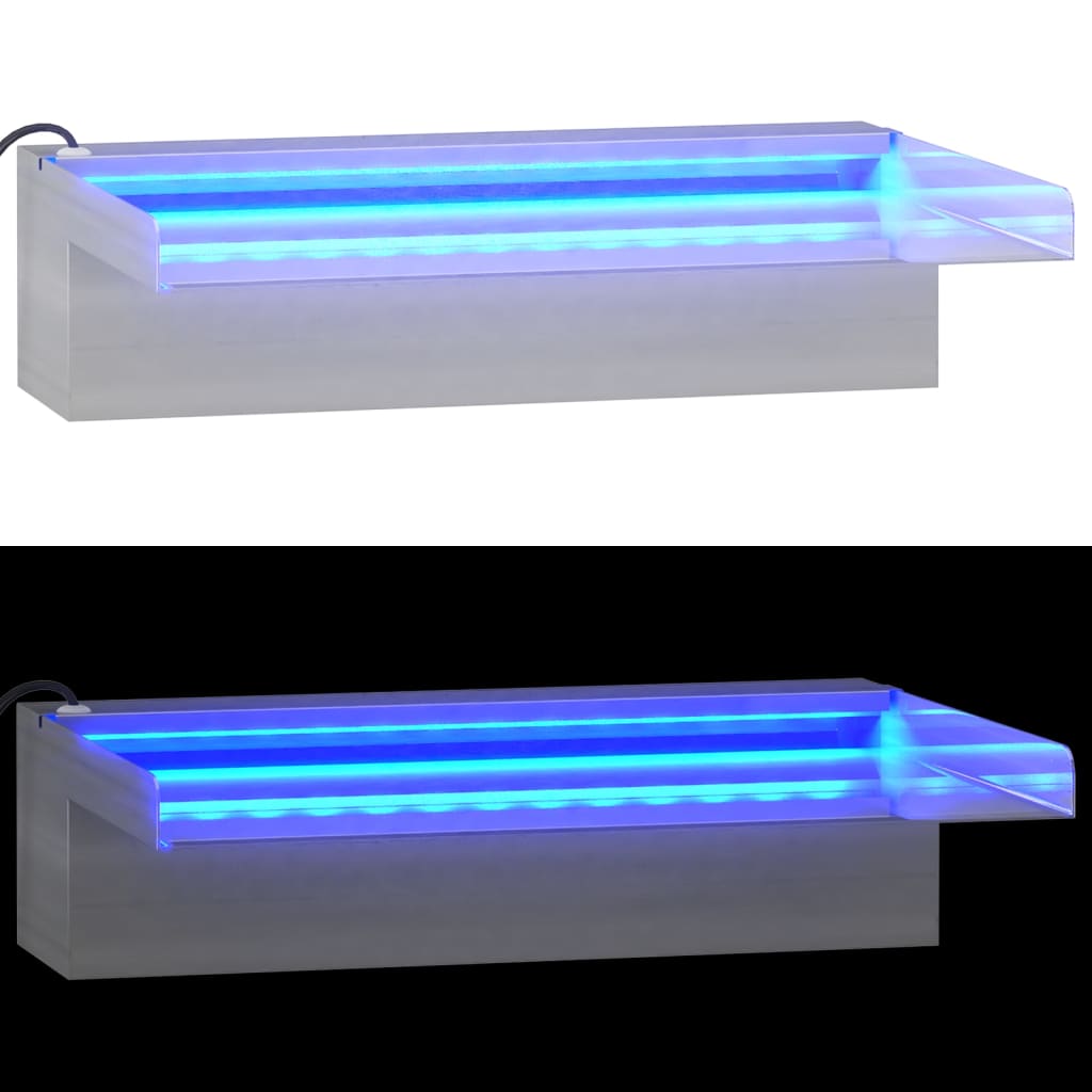 Deversor de cascadă cu LED-uri RGB, 30 cm, oțel inoxidabil GartenMobel Dekor