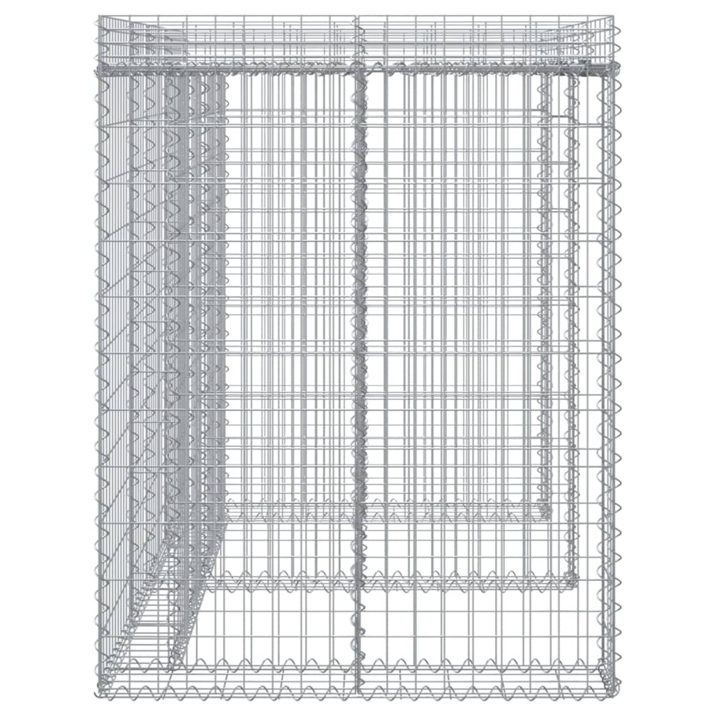 Perete gabion pentru pubela gunoi 192x91x120 cm fier galvanizat GartenMobel Dekor