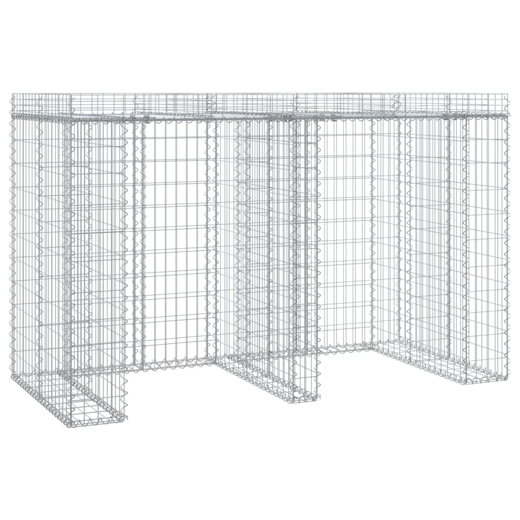 Perete gabion pentru pubela gunoi 192x91x120 cm fier galvanizat GartenMobel Dekor