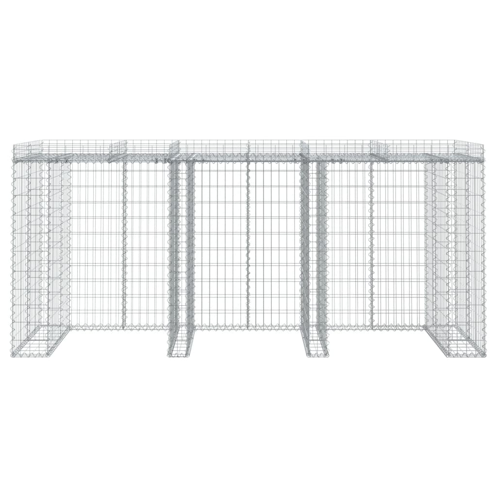 Perete gabion pentru pubela gunoi 270x91x120 cm fier galvanizat GartenMobel Dekor