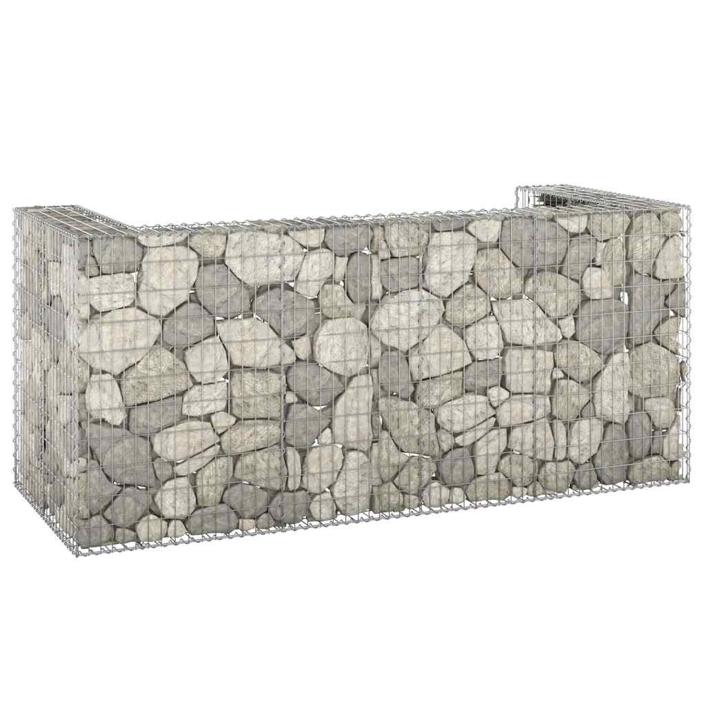 Perete gabion pentru pubele, 254x100x110 cm, oțel galvanizat GartenMobel Dekor