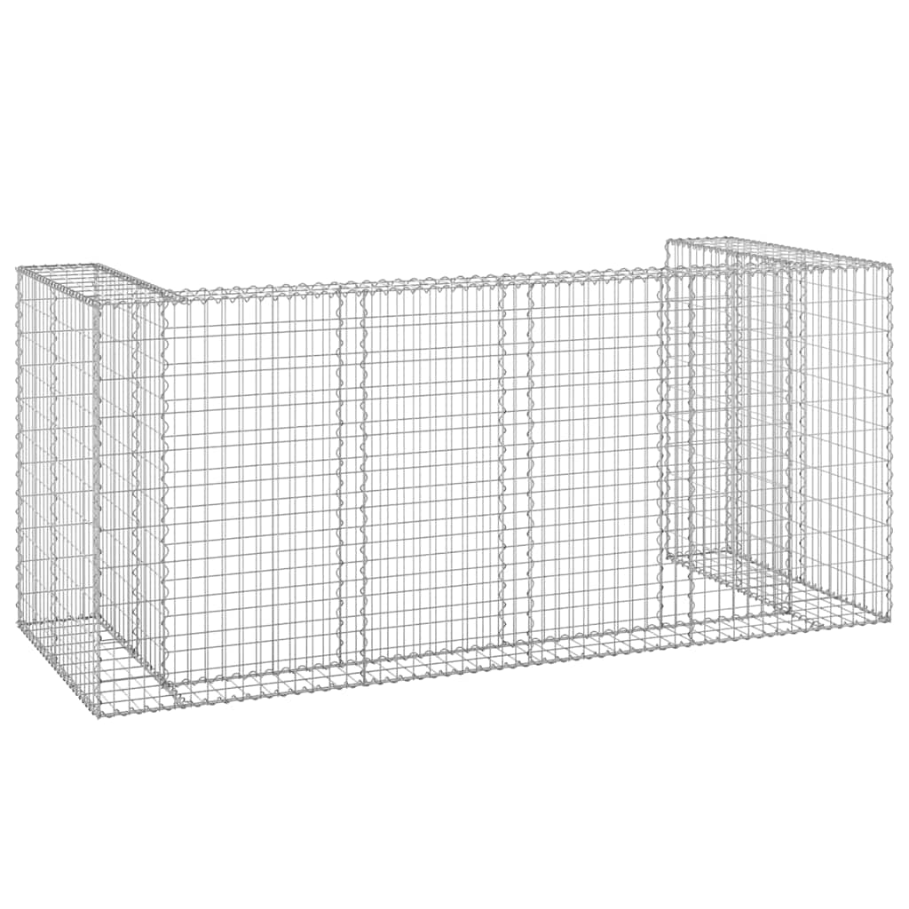 Perete gabion pentru pubele, 254x100x110 cm, oțel galvanizat GartenMobel Dekor