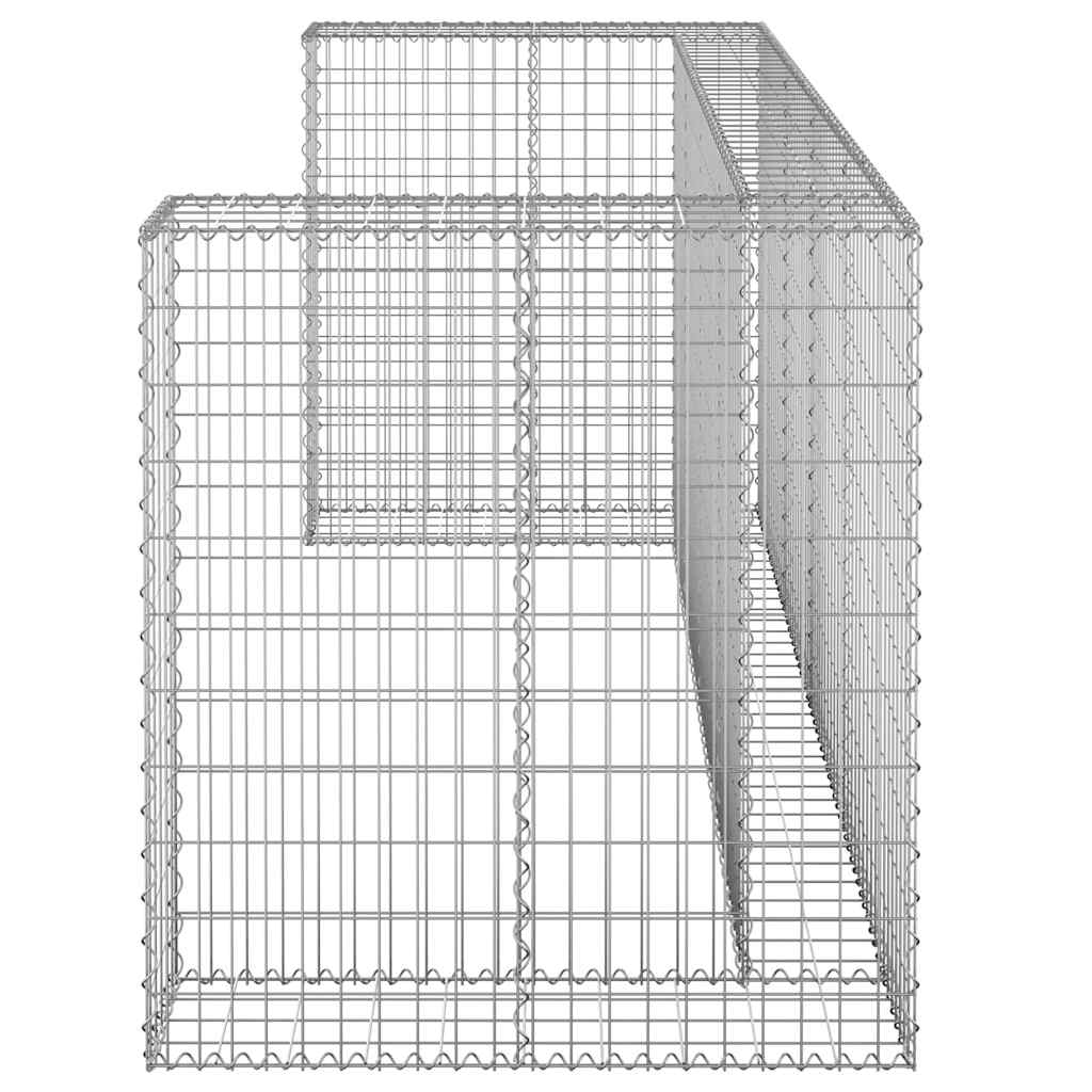 Perete gabion pentru pubele, 254x100x110 cm, oțel galvanizat GartenMobel Dekor