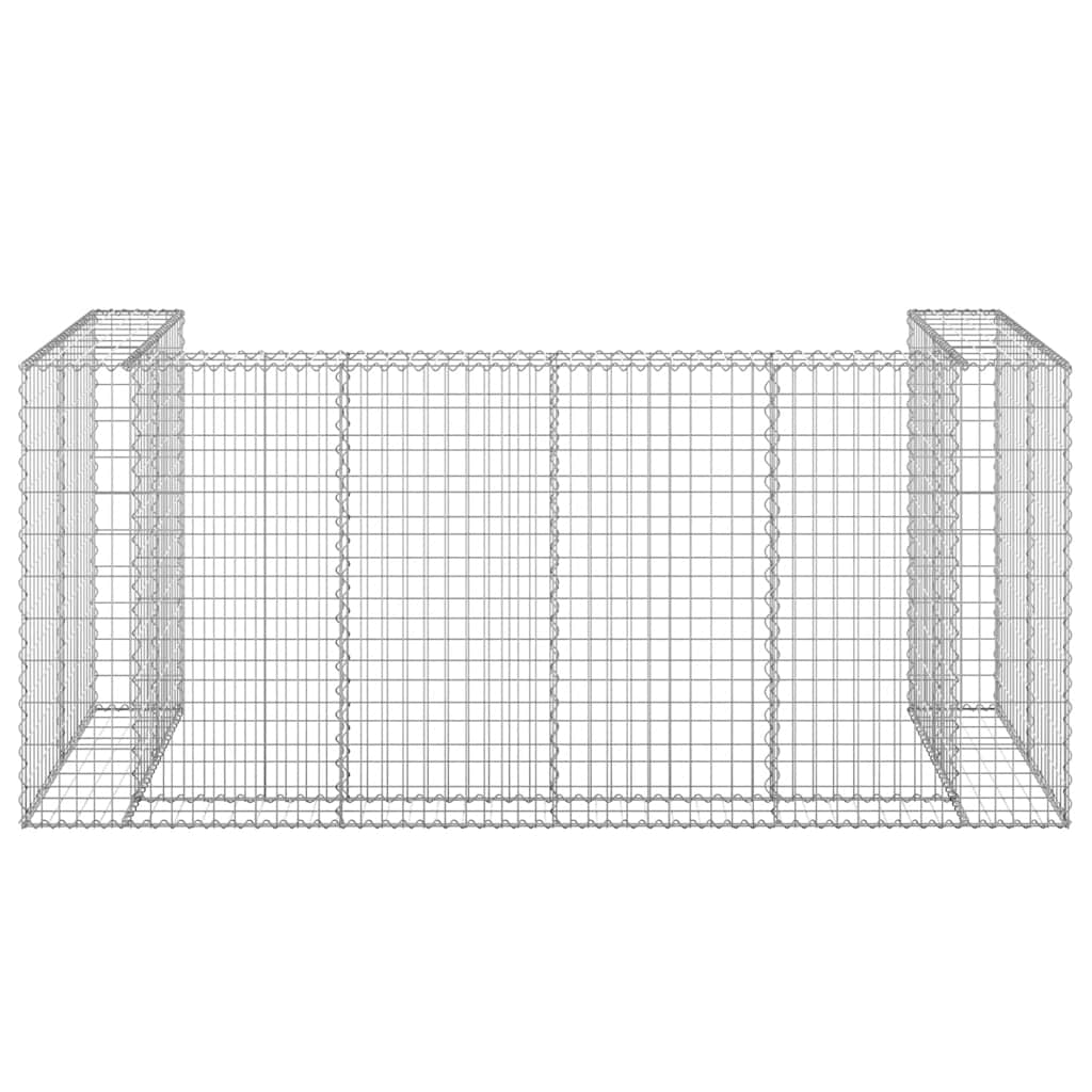 Perete gabion pentru pubele, 254x100x110 cm, oțel galvanizat GartenMobel Dekor