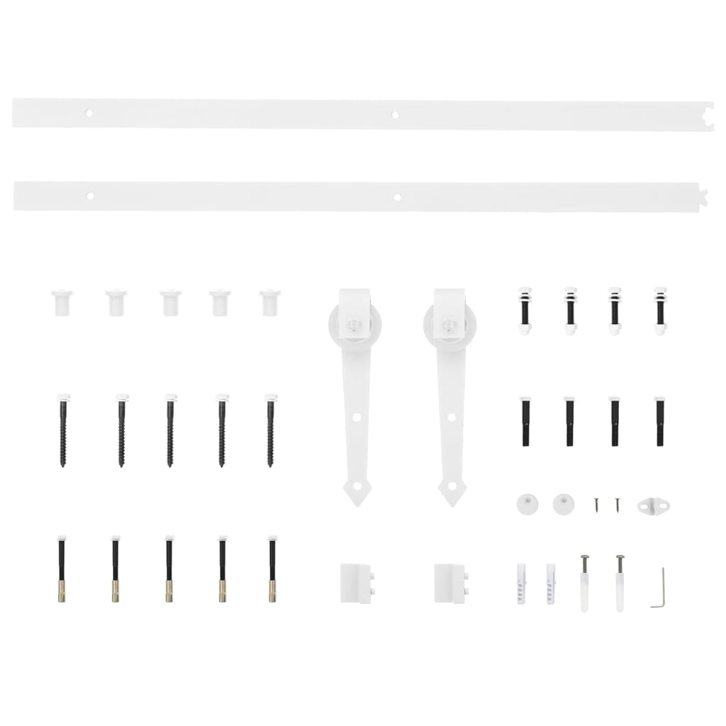 Set feronerie pentru uși glisante, alb, 200 cm, oțel GartenMobel Dekor